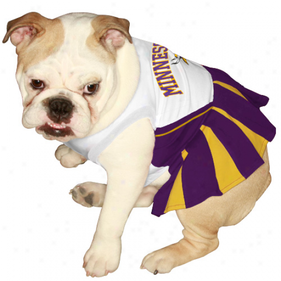 Minnesota Vikings Pudple-golld Pet Cheerleader Dress