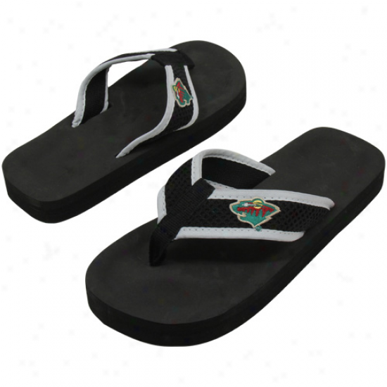 Minnesota Wild Unisex Basic Flip Flops - Black