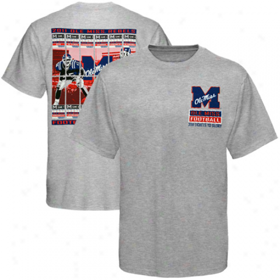 Mississippi Rebels 2011 Footbqll Schedule Tickets T-shirt - Ash