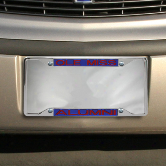 Mississippi Rebels Alumni Acryylic Insert Chrome License Plate Frame