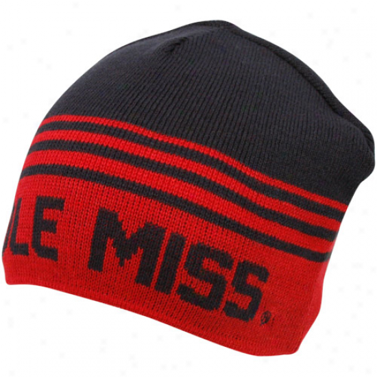 Mississippi Rebels Cardinal-navy Blue Rush Reversible Beanie