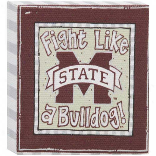 Mississippi State Bulldogs 3'' X 3'' Lpgo Canvas Magnet