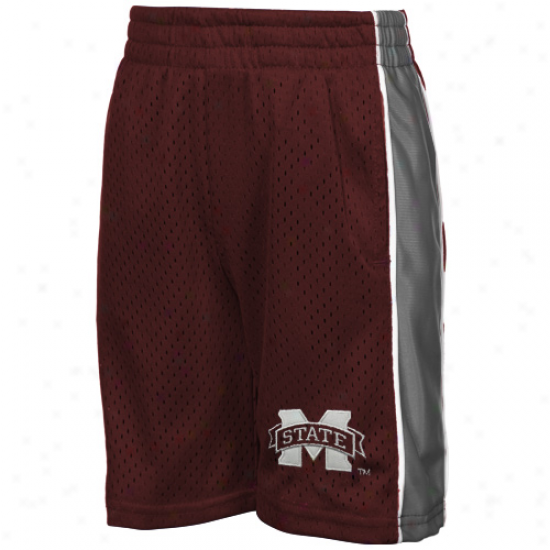 Mississippi State Bulldogs Preschool Maroon Vector Mesh Shors