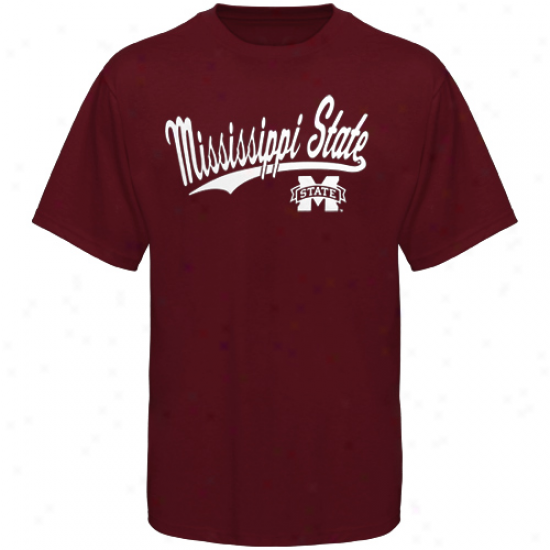 Missiswippi State Bulldogs Script United T-shirt - Maroon