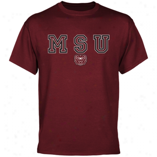 Missouri State University Bears Wordmark Logo T-shirt - Maroon