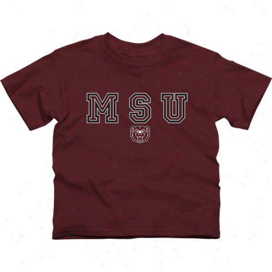 Missouri State University Bears Youth Wordmark Logo T-shirt - Maroon