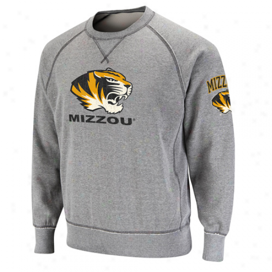 Missouri Tigers Ash Outlaw Crew Sweatshirt