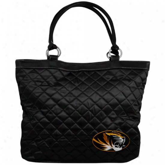 Missouri Tigers Blcak Quilted Tote Bag