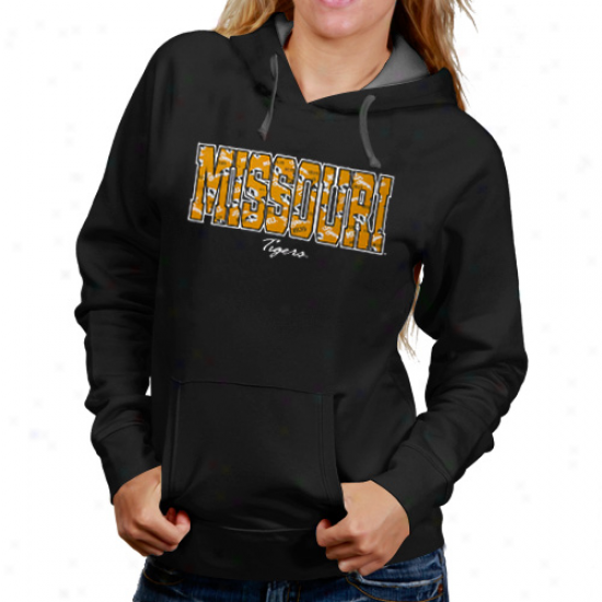 Missouri Tigers Ladies Black Vanity Con5rast Hoodie Sweatshirt