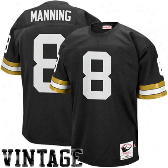 Mitchell & Nesa Archie Manning New Orleans Saints Authentic Throwback Jersey - Black