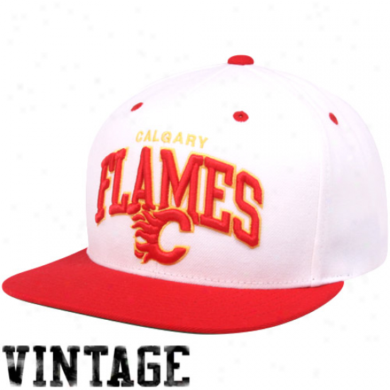 Mltchell & Ness Calgary Flames White-red Arch Two-tone Snapback Adjustable Hat