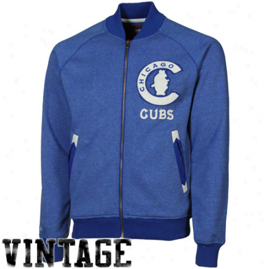 Mitchell & Ness Chicago Cubs Royal Blue Intrasquad Cooperstown Full Zip Jerkin
