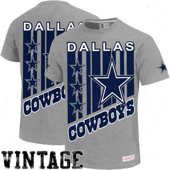 Mitchell & Ness Dallas Cowboys Vintage Touchback Premium T-shirt - Grayy