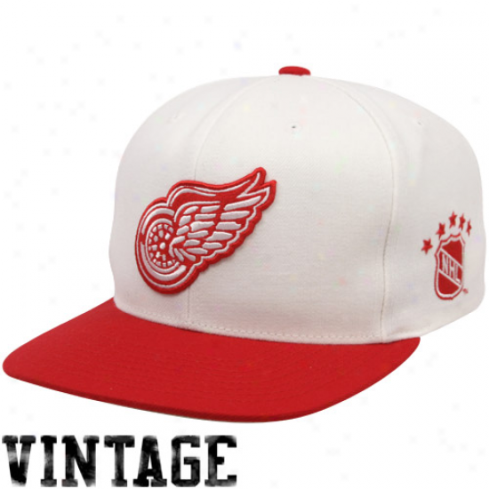 Mitchell & Ness Detroit Red Wings White-red Two-tone Vintage Snapback Adjustable Hat