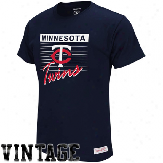 Mitchell & Ness Minnesora Twins Cooperstown Collection Strikeout T-shirt  - Navy Blue