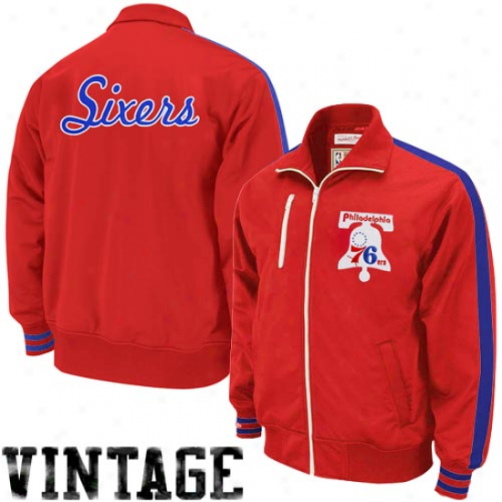 Mitchell & Ness Philadelphia 76era Red Captains Full Zip Track Jacket