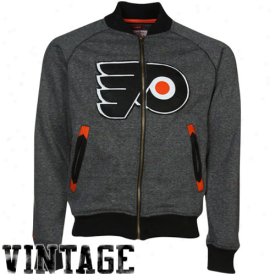 Mitchell & Ness Philadelphia Flyers Black Intrasquuad Cooperstown Full Zip Jerkin