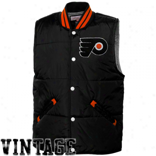 Mitchell & Ness Philadelphia Flyers Black Tailgate Snap Vesture Jacket