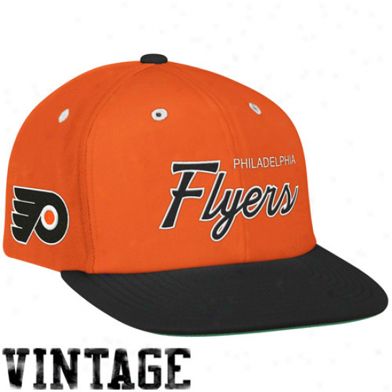 Mitchell & Ness Philadelphia Flyers Orange-black Special Script Snapback Adjustablw Hat