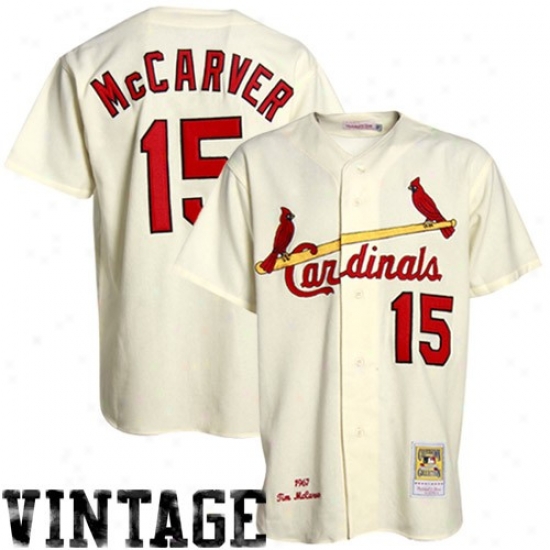 Mitchell & Ness St. Louis Cardinals #15 Tim Mccarver White 1967 Authentic Baseball Jersey