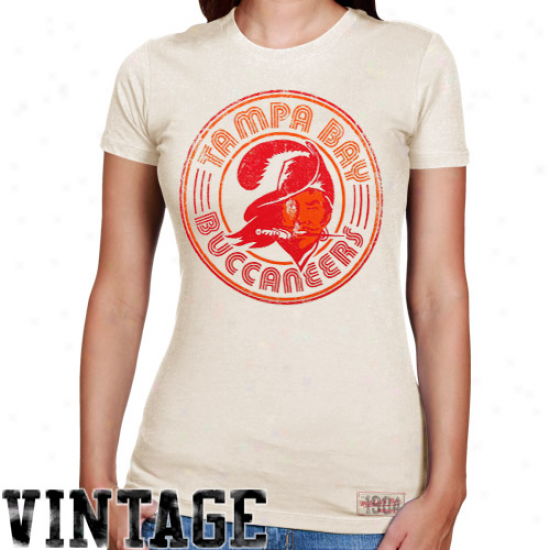 Mitchell & Ness Tampa Check Buccabeers Ladies Vintage Graphic Premium T-shirt - White