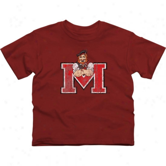 Monmouth College Fighting Scots Youth Distressed Primary T-shirt - Red