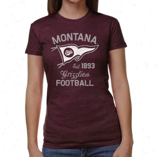Montana Grizzlies Ladiess Pennant Sport Junior' dTri-blend T-shirt - Maroon