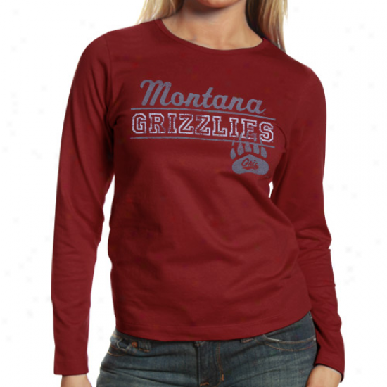 Montana Grizzlies Ladies Uprising Long Sleeve T-shirt - Cardinal