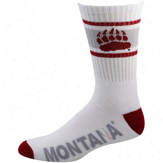 Montana Grizzlies Striped Cushoin Crew Socks