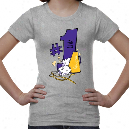 Montevallo Falcons Youth #1 Blow  T-shirt - Ash