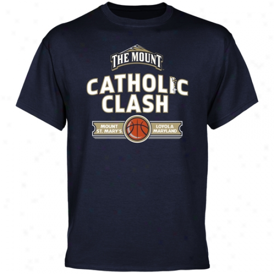 Mount St. Mary's Mountaineers 2011 Catholic Clash T-shirt - Navy Blue