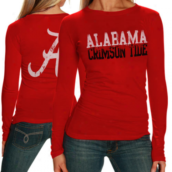 My U Alabama Ctimson Tide Ladies Crimson Literality Long Sleeve T-shirt