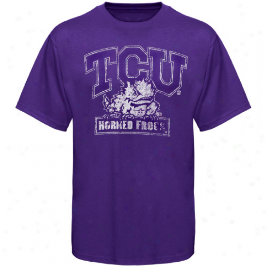 My U Texas Christian Horned Frogs (tcu) Vintage Logo T-shirt - Purple