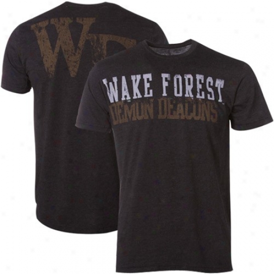 My U Wake Forest Demon Deacons Heather Black Literality T-shirt