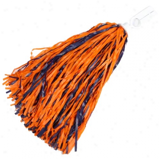 Navy Blue & Orange Team Shine Pompom