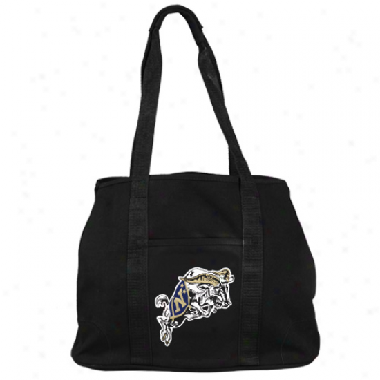 Navy Midshipmen Black Domestic Tote Bag