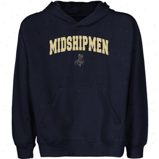 Navy Midshipmen Youth Navy Melancholy Logo Arch Pullvoer Hoody