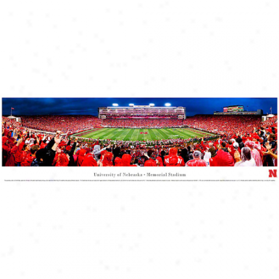 Nebraska Cornhuskers 13.5'' X 40' Memorial Stadium Termination Zone Panoramic Print