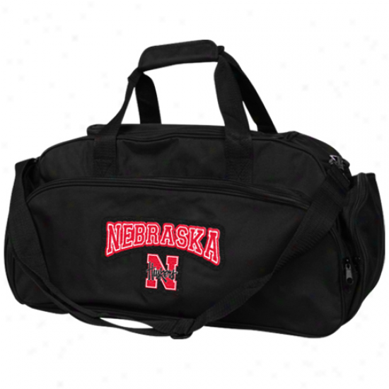 Nebraska Cornhuskers Black Fly-by Duffel Bag -