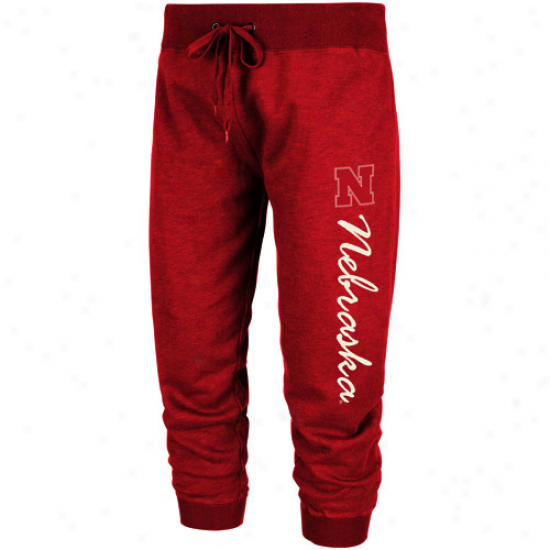 Nebraska Cornhuskers Ladies Scarlet Balance Fleece Slub Capri Pants