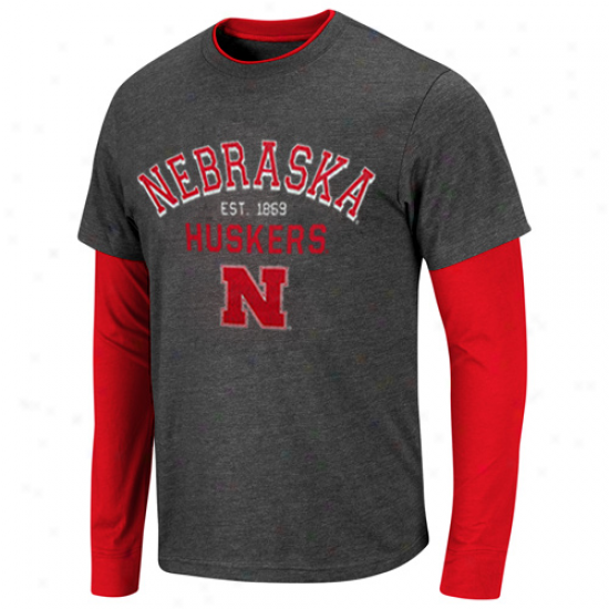 Nebraska Cornhuskers Venture Double Layer Long Sleeve T-shirt - Charcoal