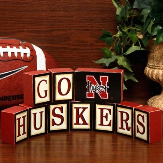 Nebraska Cornhuskers Wooden Block Set