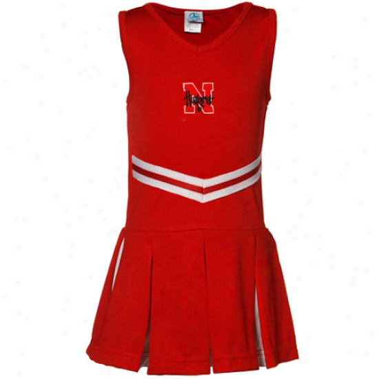 Nebraska Cornhuskers Yputh Girls Scarlet Cheerleader Dress-