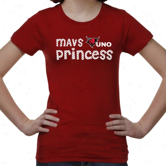 Nebraska Omaha Mavericke Youth Princess T-shirt - Crimson