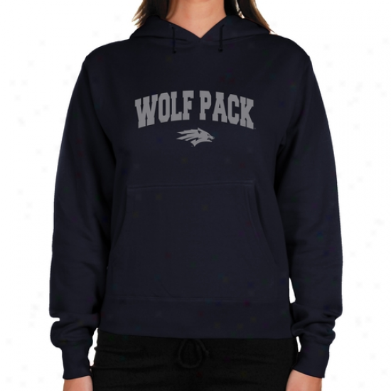 Nevada Wolf Pack Ladies Navy Blue Logo Arch Lightweight Hoody