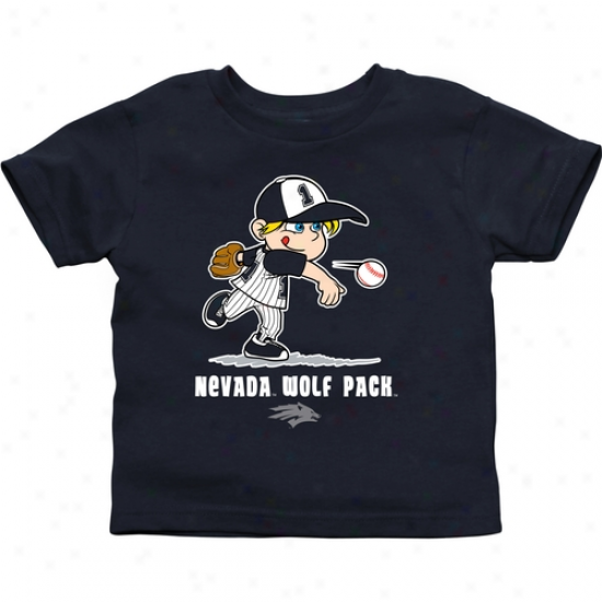 Nevada Wolf Pack Toddler Boys Baseball T-shirt - Nav Blue