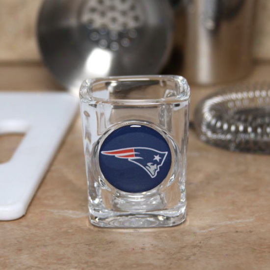 New England Patriots 2oz. Dimed Logo Square Shot Glasss