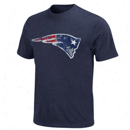 New England Patriots Vintage Logo Iii T-shirt - Navy Blue