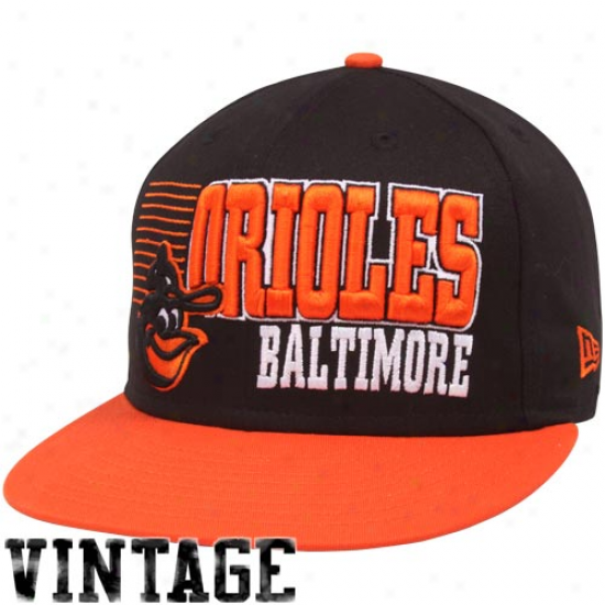 New Era Baltimore Orioles Black-orange 9fifty Borderline Snapback Adjustable Hat