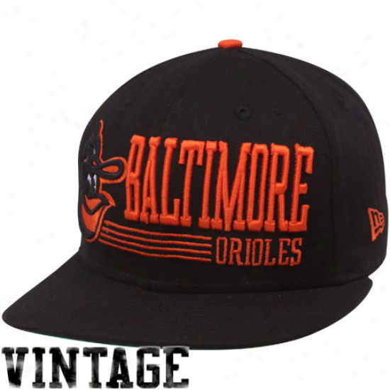 Recent Era Baltimore Orioles Black Retro Look Vintate 9fifyy Snapback Adjustable Hat